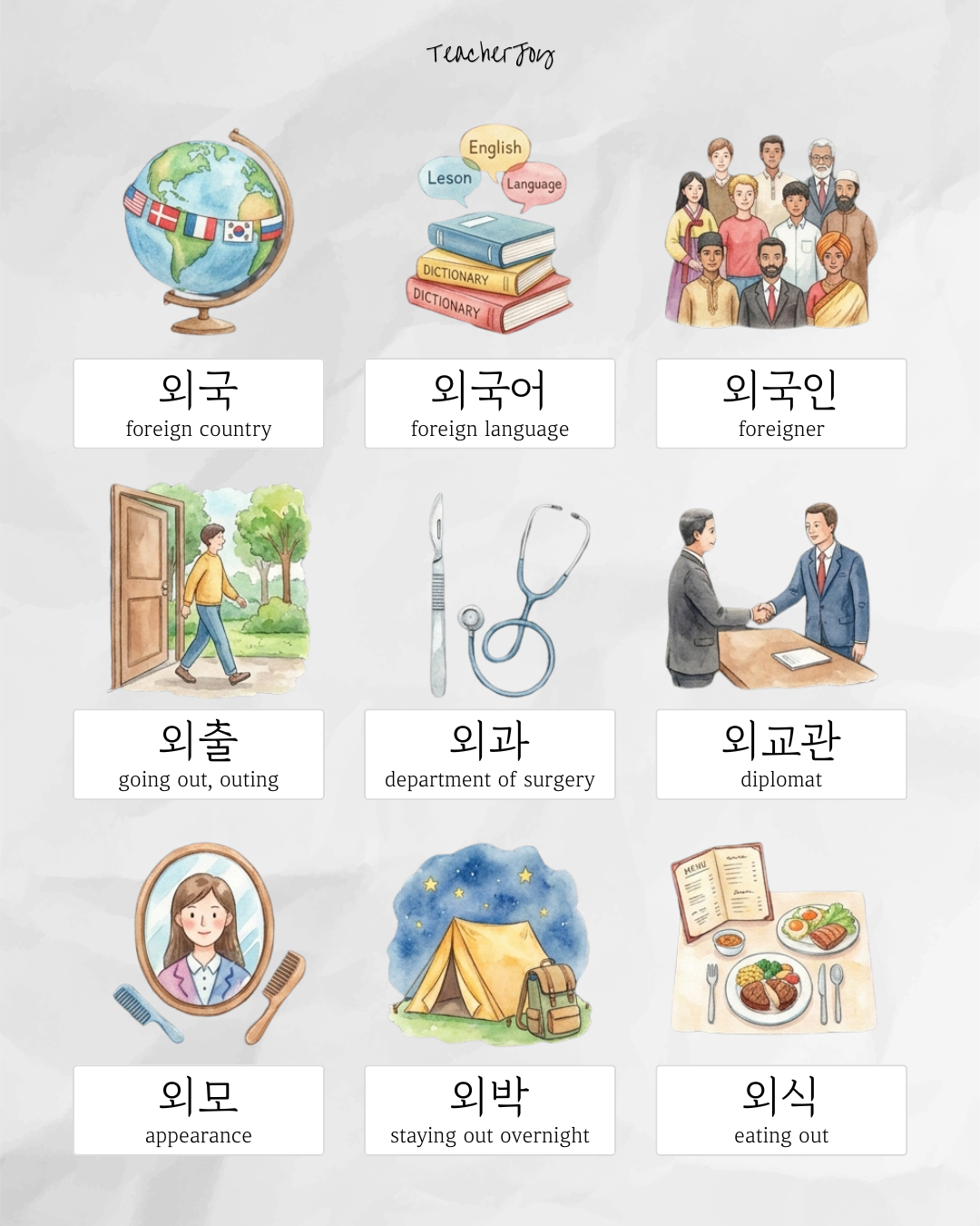 [Vocab] 외 (外): Out and External